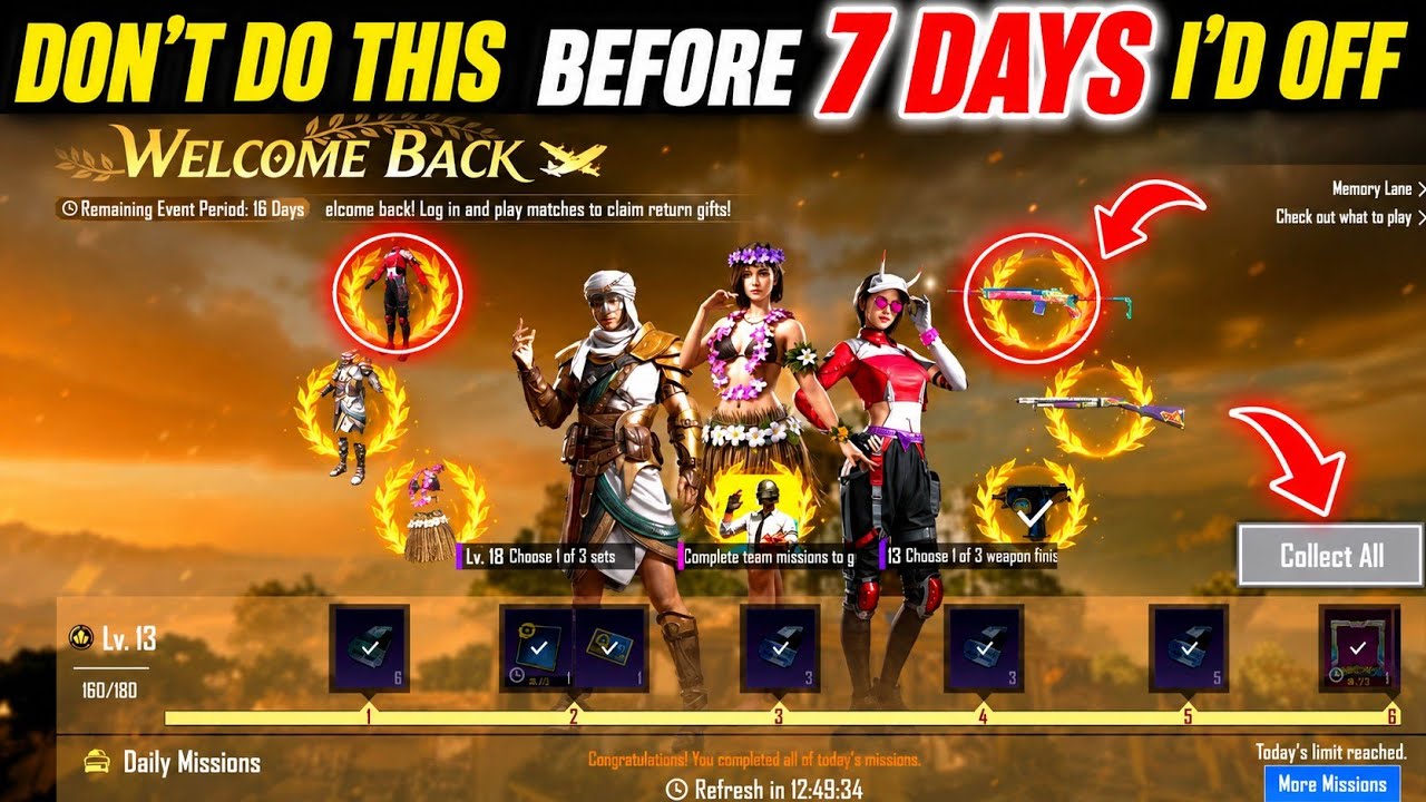 How to Get the Welcome Back Event in BGMI | How to Get the Welcome Back Return Special UC Event