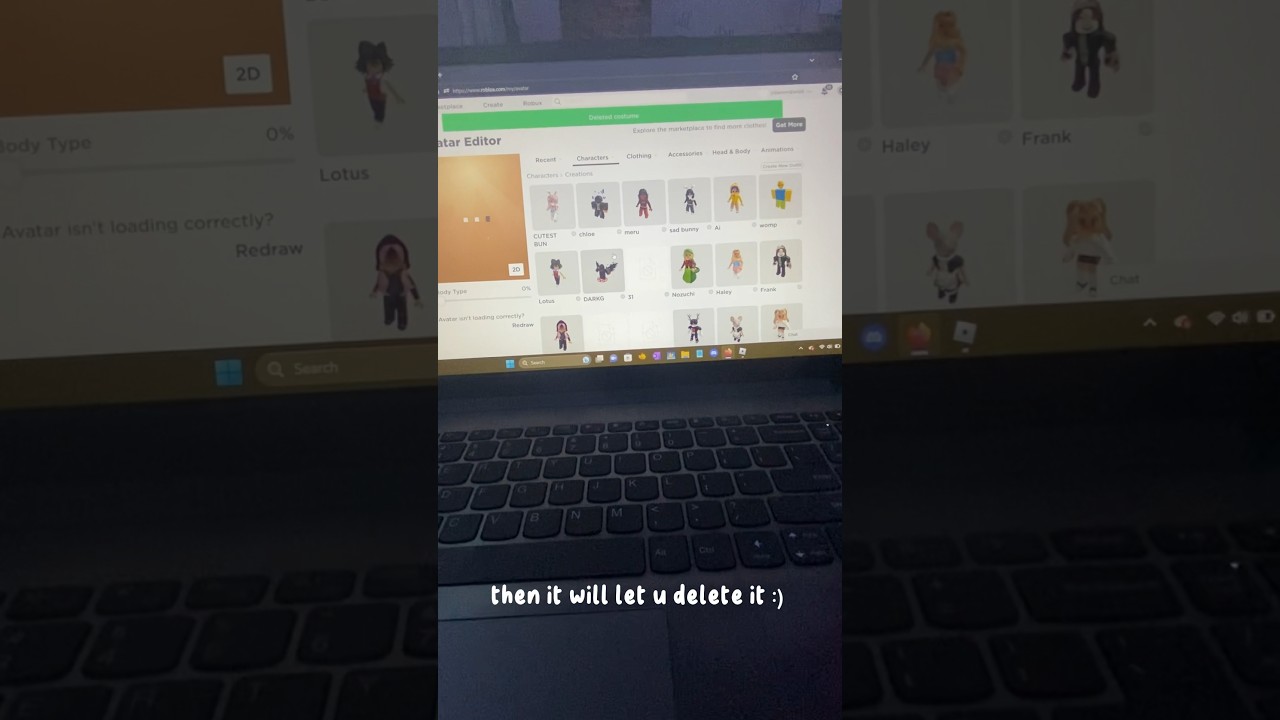 HOW TO DELETE ROBLOX OUTFITS 2023 BUG FIX OUTFIT NOT DELETING
