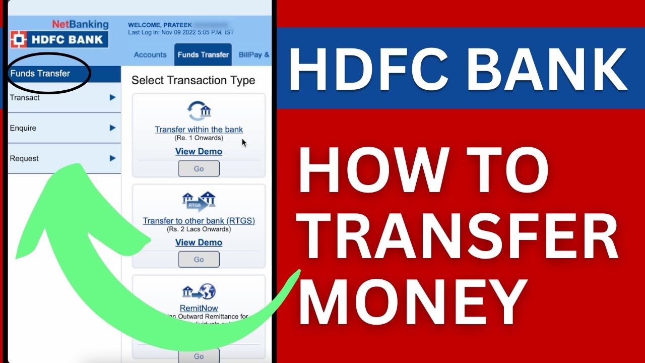 How to Transfer Money Through HDFC Net Banking