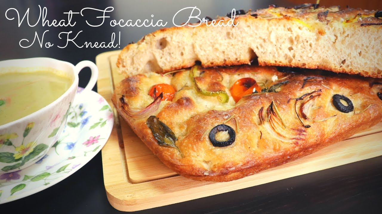 Focaccia Bread Using Wheat Flour I No Knead Easy Italian Recipe
