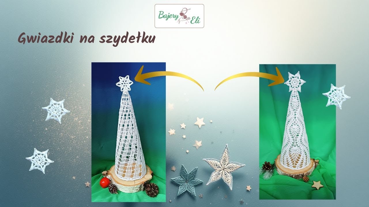 #szydełkowaniebajeryeli Dwie małe gwiazdki na choinkę – szybki tutorial dla początkujących