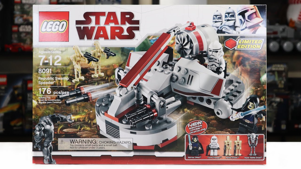 LEGO Star Wars 8091 REPUBLIC SWAMP SPEEDER Review! (2010)