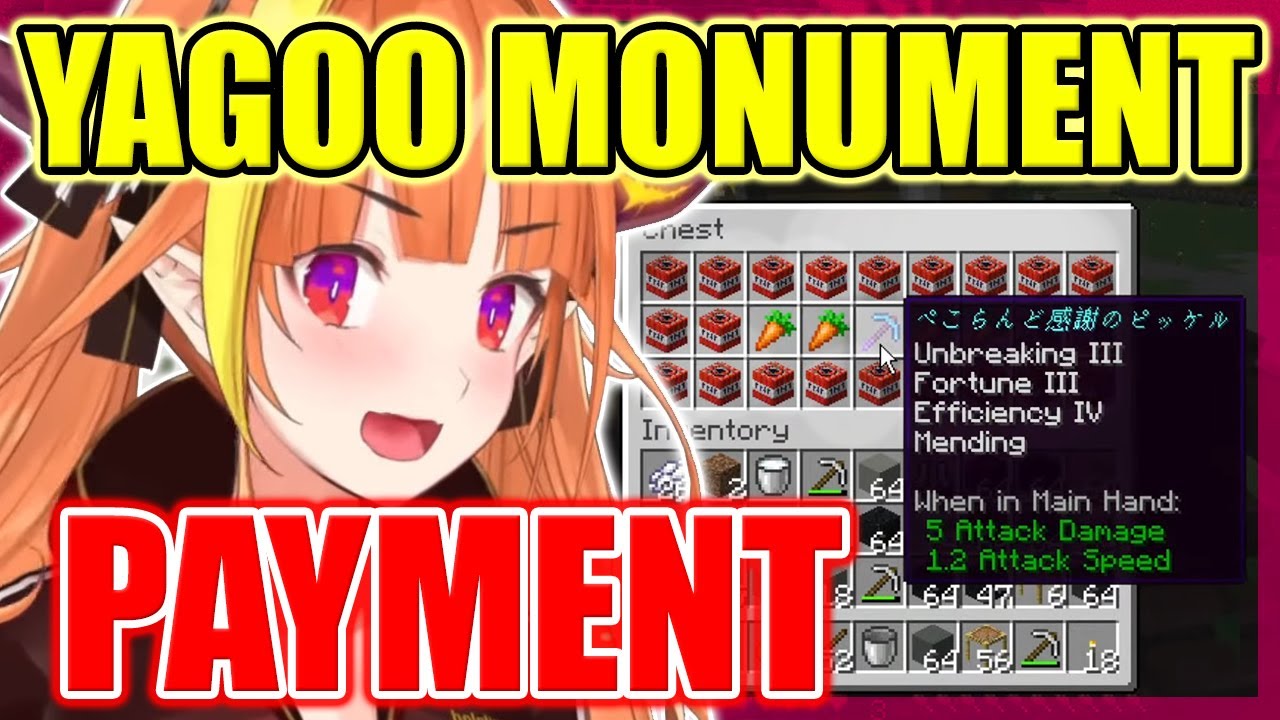 Coco: HUGE PAYMENT from Usada Kensetsu for giant Yagoo monument -  Minecraft 【ENG Sub】 【Hololive】