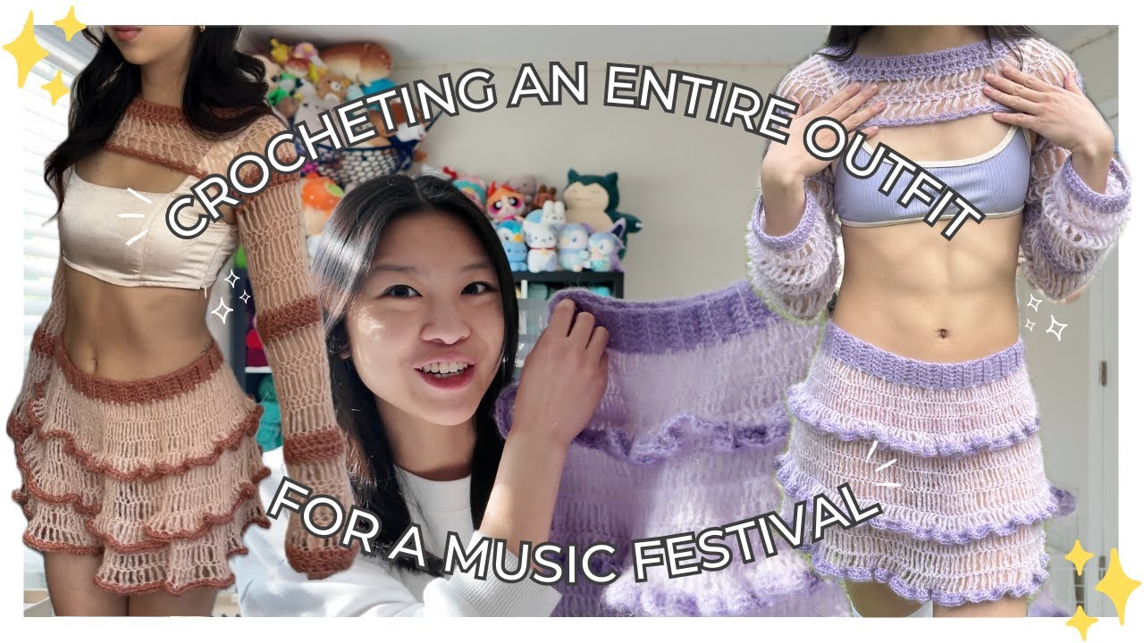 Crocheting an entire outfit FOR THE FIRST TIME 🧶👗😱 Making my outfit for a music festival 🎵✨