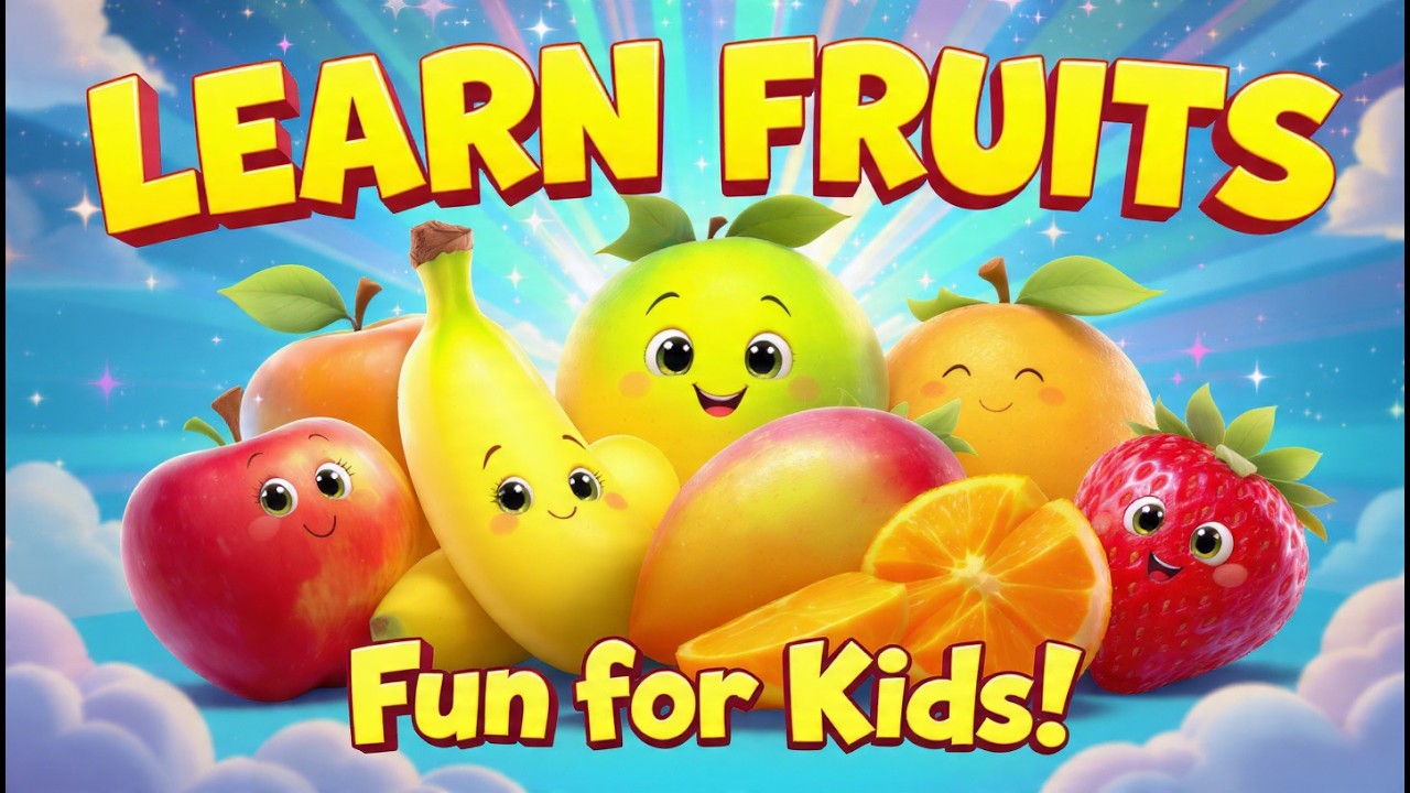 Learn Fruits Names 🍎🍌 | Fun Kids Learning Video | 3D Animation