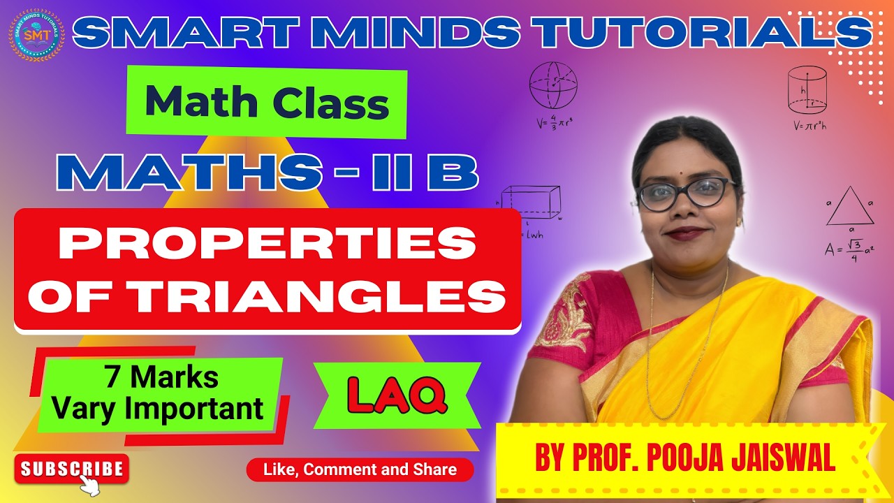 Maths I A | Properties of Triangles | Very Important LAQs | 7 Marks Questions 📘🔥