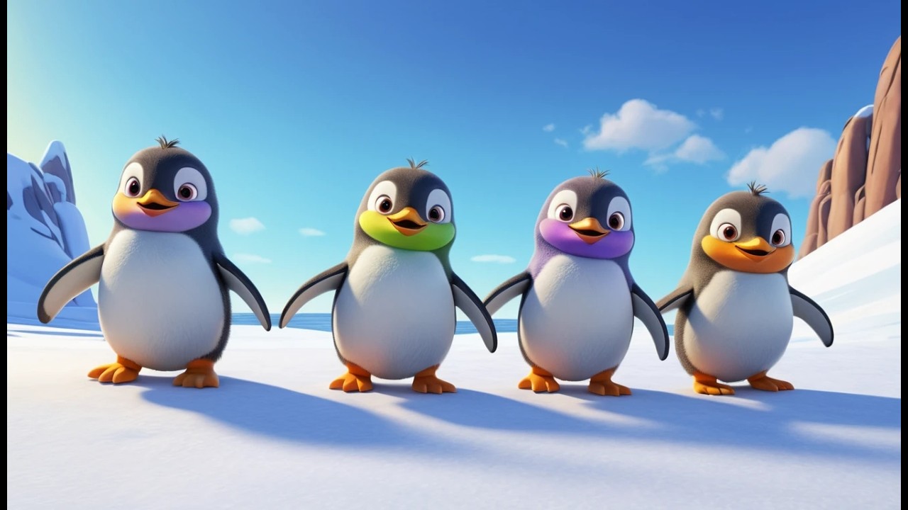 Five Little Penguins Shuffle Shuffle Shuffle | Winter Animal Song & Counting Rhyme