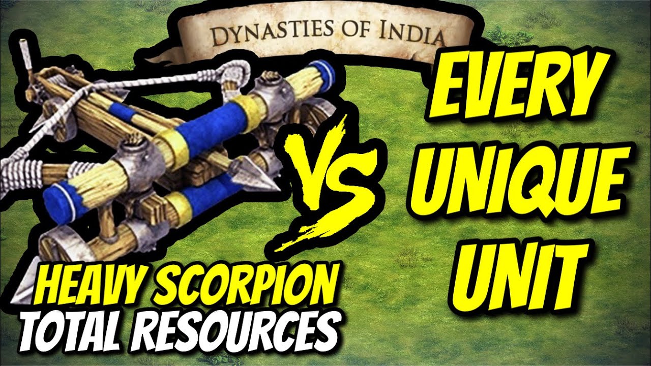 HEAVY SCORPION vs EVERY UNIQUE UNIT (Total Resources) | AoE II: DE