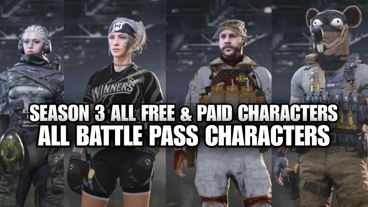 Season 3 Confirm All New Free & Paid Characters | Season 3 All Battle Pass Characters Codm Leaks