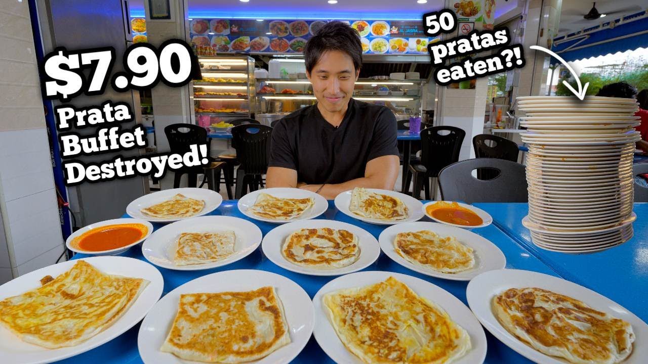 $7.90 Prata Buffet DESTROYED! | Close to 50 PRATAS EATEN SOLO?! | Most Amount of Prata Eaten Ever!
