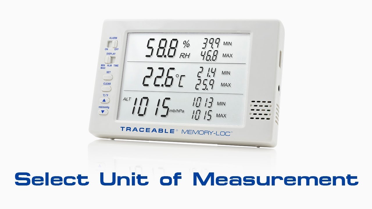Memory-Loc Datalogging Traceable Barometer - Selecting Unit of Measurement Instructional Video