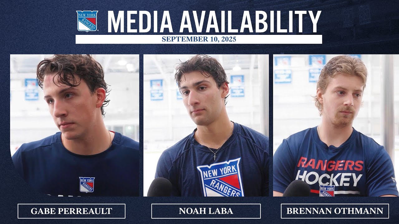 NYR Rookie Camp: Gabe Perreault, Noah Laba & Brennan Othmann Media Availability | September 10, 2025