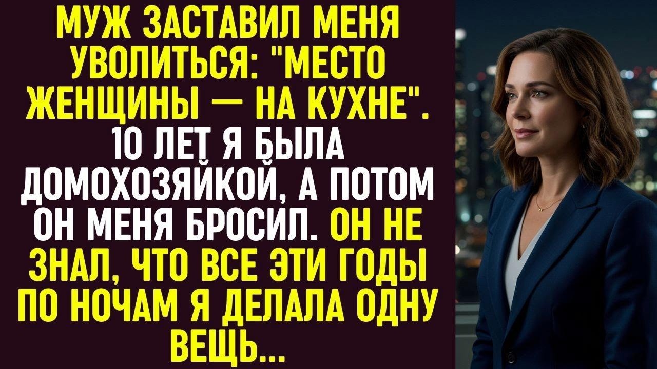 Муж заставил меня быть домохозяйкой, а потом бросил. Он не знал, чем я занималась все эти годы.