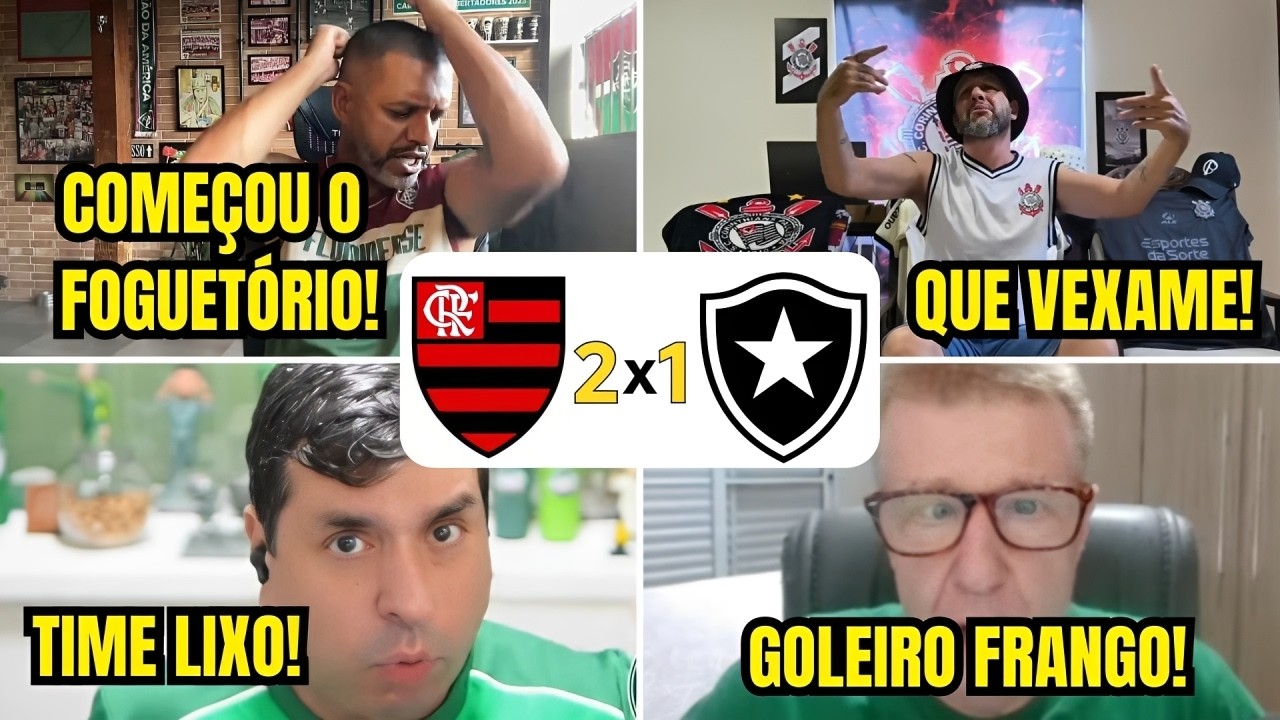 REACT DOS RIVAIS EM FÚRIA COM VITÓRIA DO FLAMENGO! REACT BOTAFOGO 1 X 2 FLAMENGO