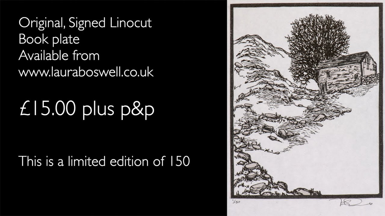 I created a limited edition linocut Book Plate for my new Lino Book!
