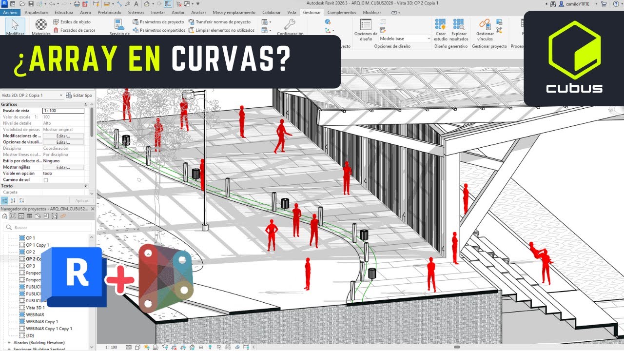 ¡DEJA de copiar familias a mano! 🚀 Super Array en Curvas con Dynamo para Revit.