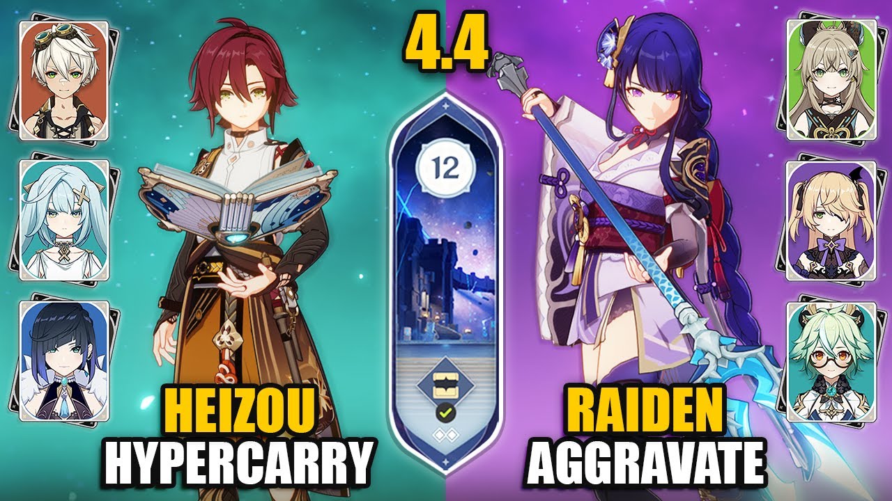 F2P Heizou Hypercarry & C0 Raiden Aggravate Team | Spiral Abyss 4.4 Floor 12 | Genshin Impact