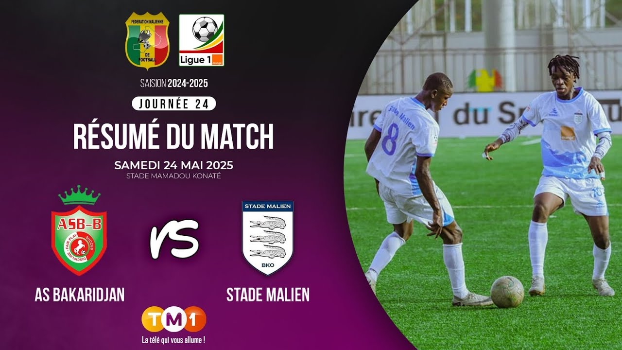 TM1 Foot - 24e journée - L1 Orange : Résumé AS Bakaridjan vs Stade Malien du 24 mai 2025