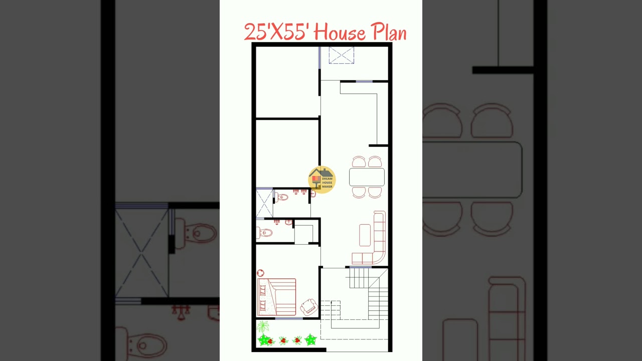 25X55 House Plan, 1375 sq.ft. home, 25x55  #shorts #interiordesign  #short #viral #home
