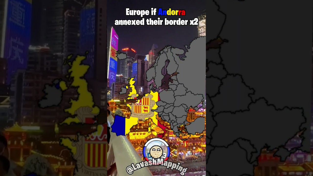 Europe if Andorra annexed their border x2 #map #europe #geography #mapping