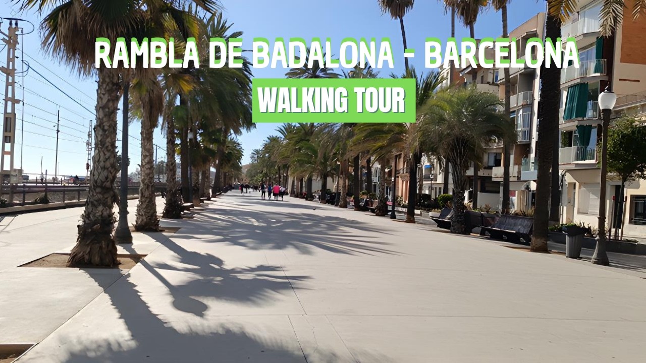 🌊 Rambla de Badalona Walking Tour  | Relaxing Seaside Walk • No Talking Ambient Sounds