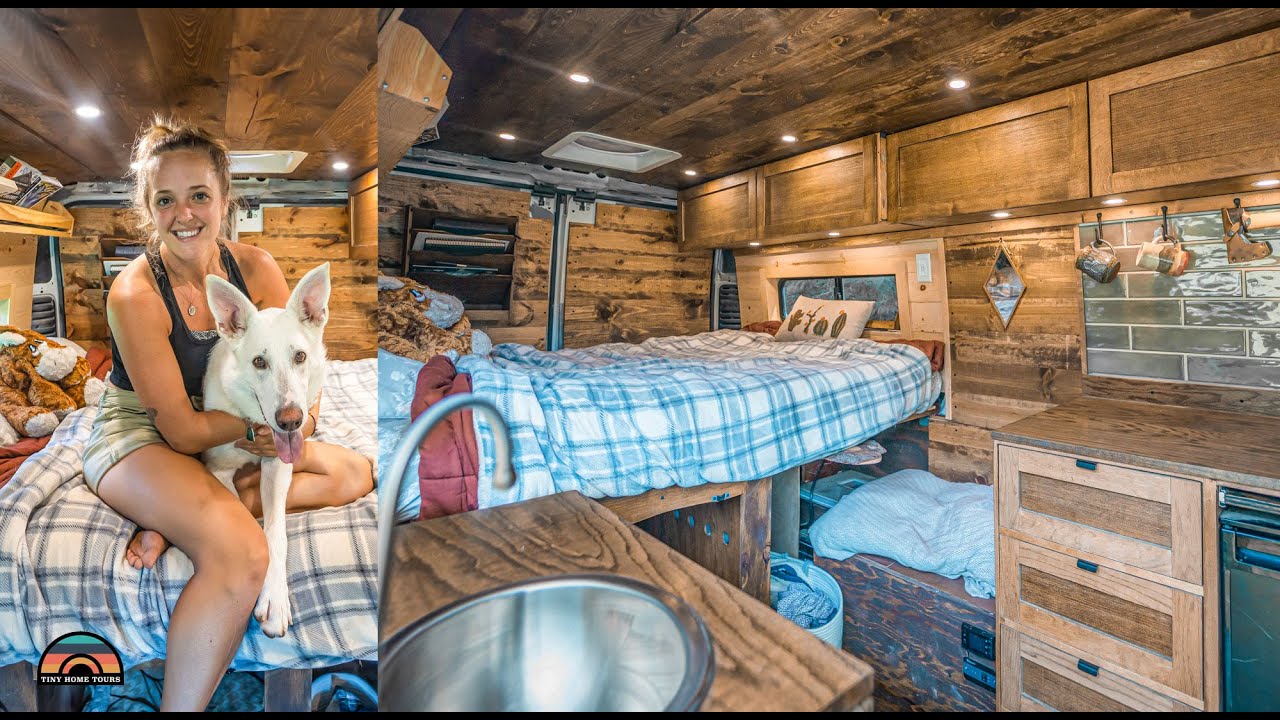 Solo Female Van Life - She Built A Stunning Tiny Home w/ No Experience