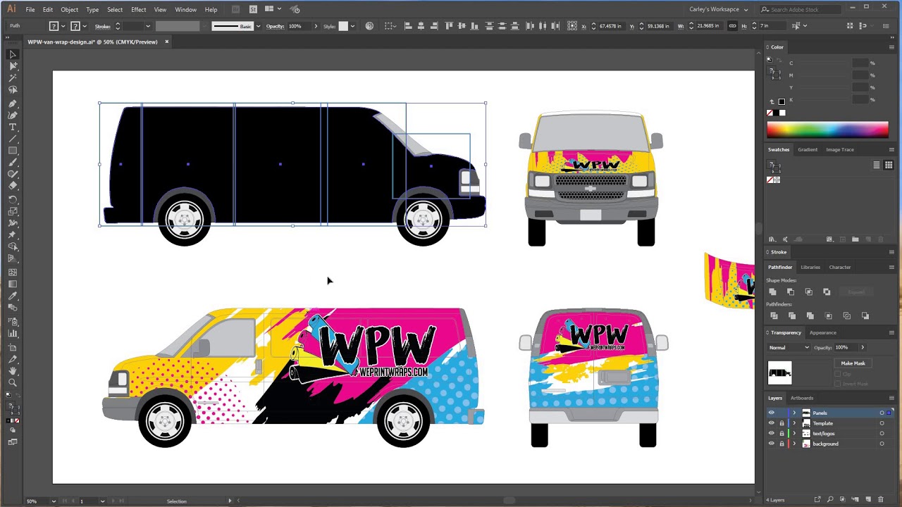 Как подготовить автомобиль к печати на пленке в Adobe Illustrator CC