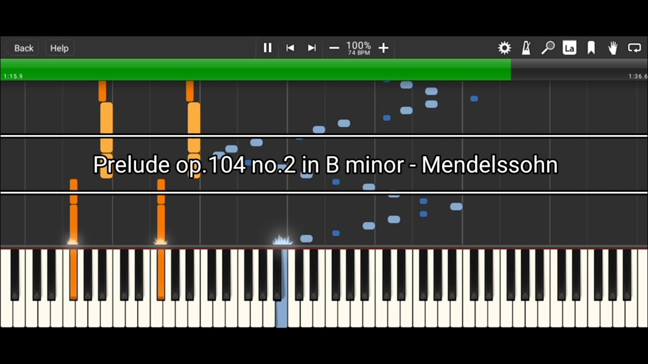 Felix Mendelssohn - Prelude op.104 no.2 //Peter SeeMusic// - Synthesia HD 60 fps
