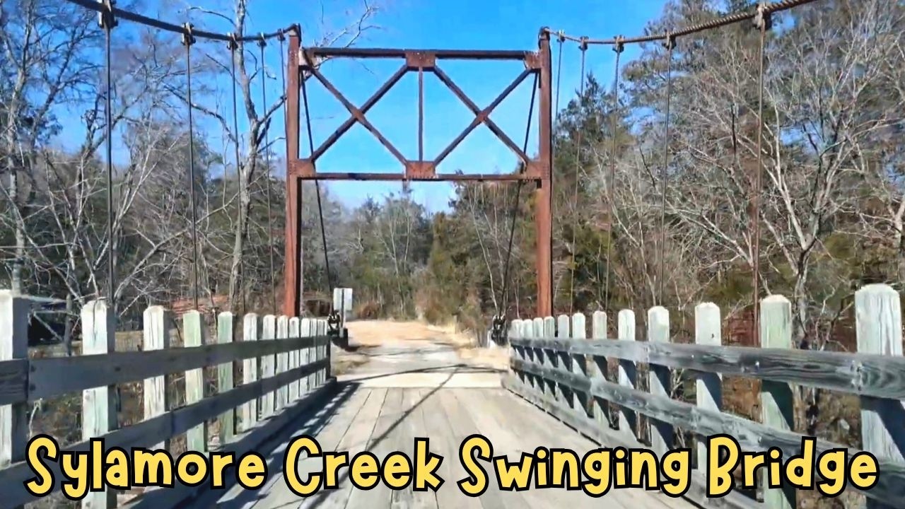 1914 One-lane Sylamore Swinging Bridge Over Sylamore Creek in Stone County, Arkansas