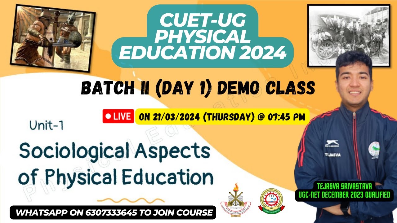 CUET UG LNIPE & DU 2024 Unit-1 'Sociological Aspects of Physical Education' Demo Live Class