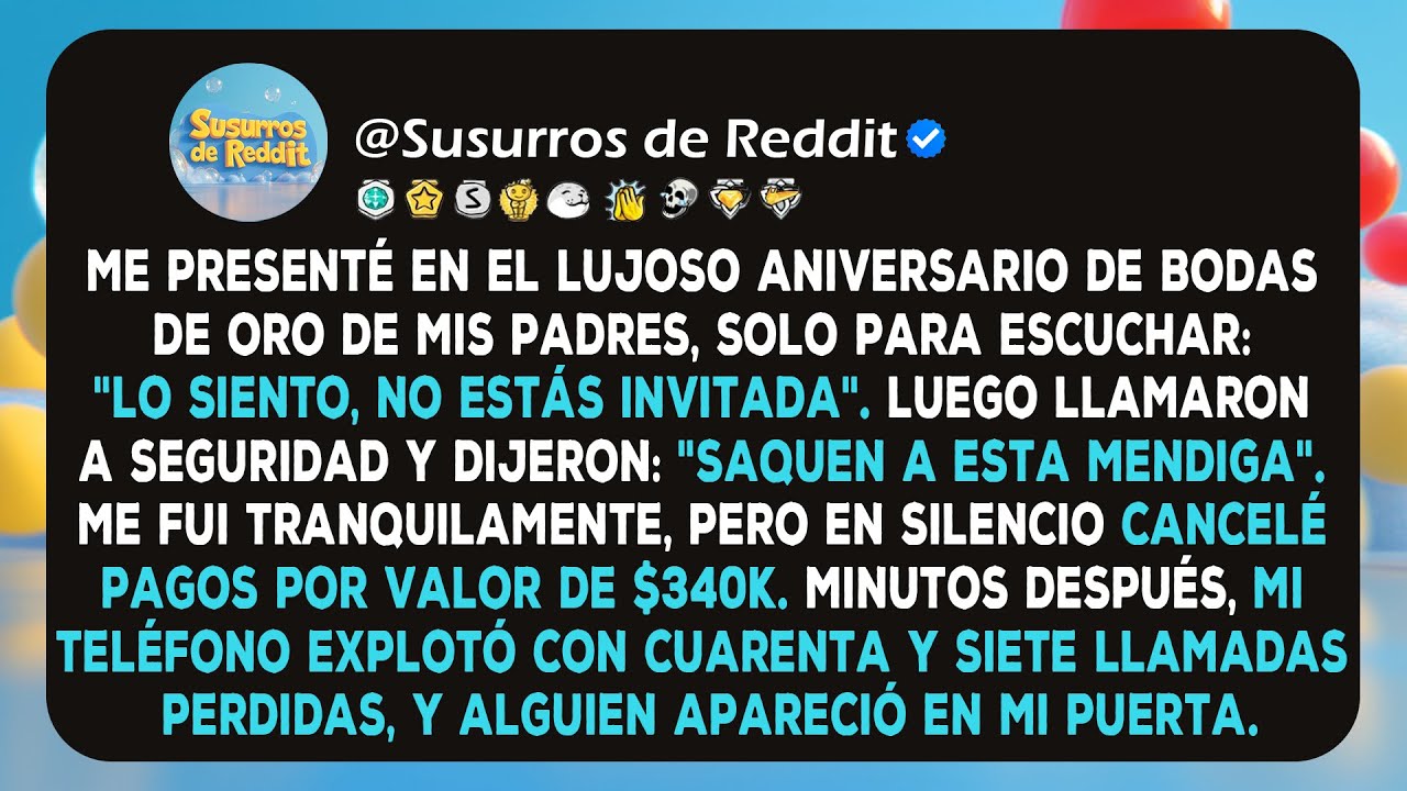 Me presenté en el lujoso aniversario de mis padres. Llamaron a seguridad: 