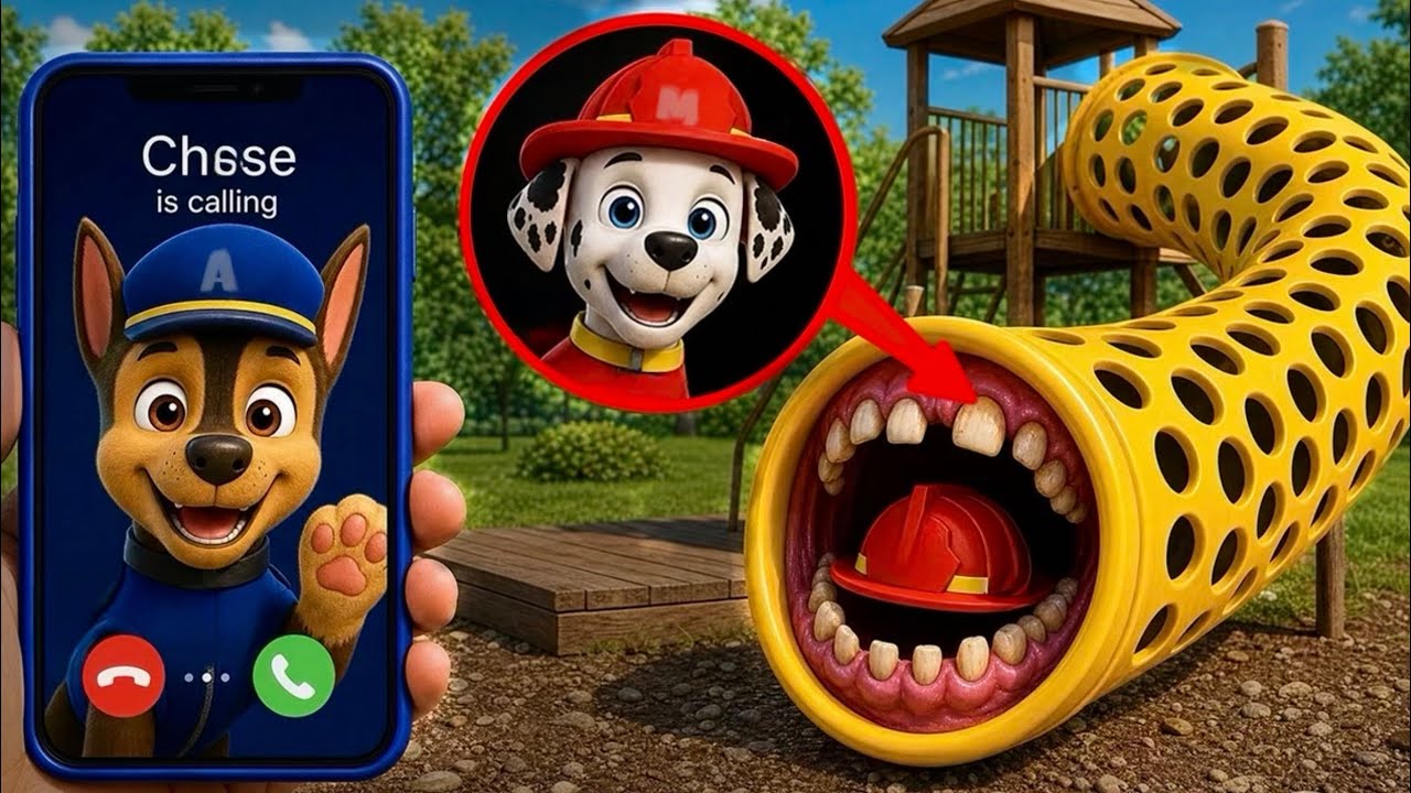 I FOUND CURSE of PAW PATROL SLIDE EATER / CHASE MARSHALL and SKYE In real life!