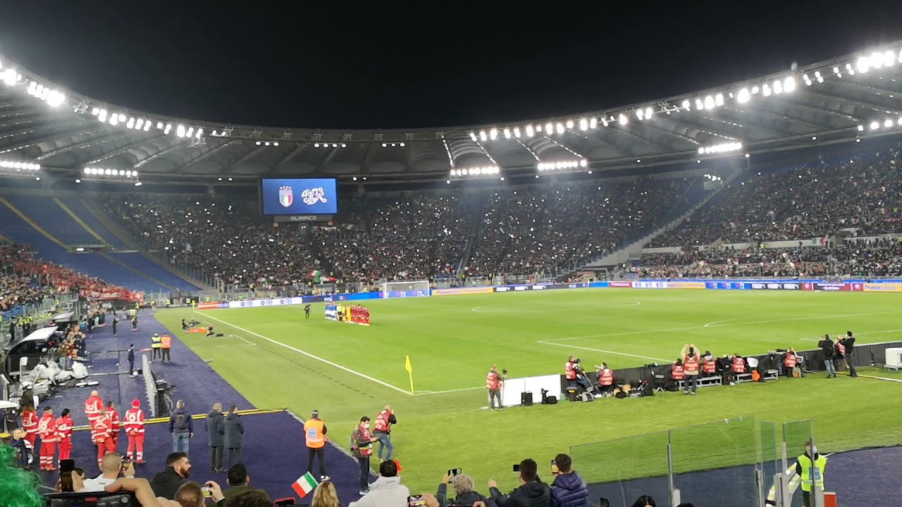 Inno di Mameli allo Stadio Olimpico Roma, Italia - Svizzera 12/11/2021