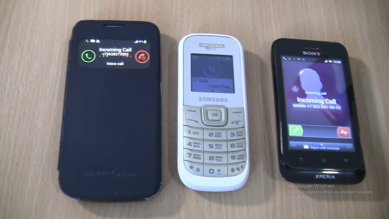 Incoming call & Outgoing call at the Same Time Sony Xperia Tipo+Samsung 1200M+S4 mini Lte