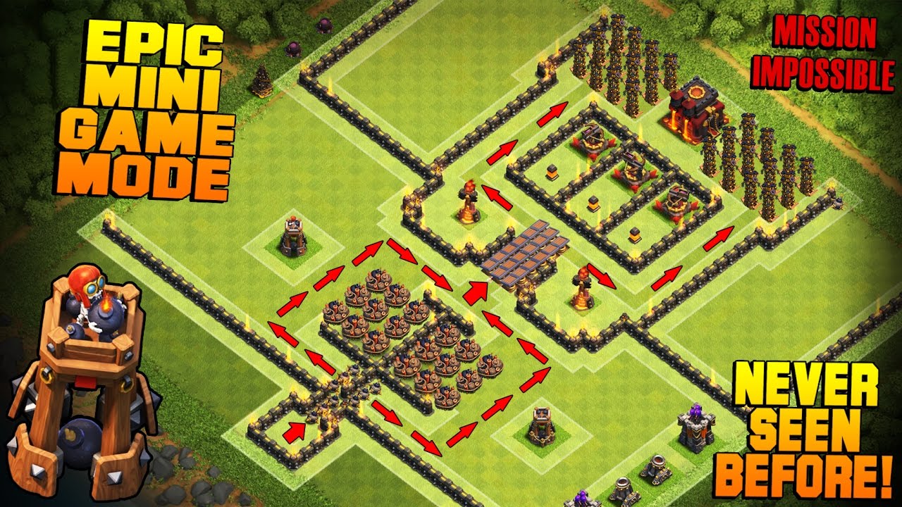 Clash of Clans | TH10 Bomb Tower Base | Inferno Valley | Epic Mini Game Mode + Funny Fails [2016]
