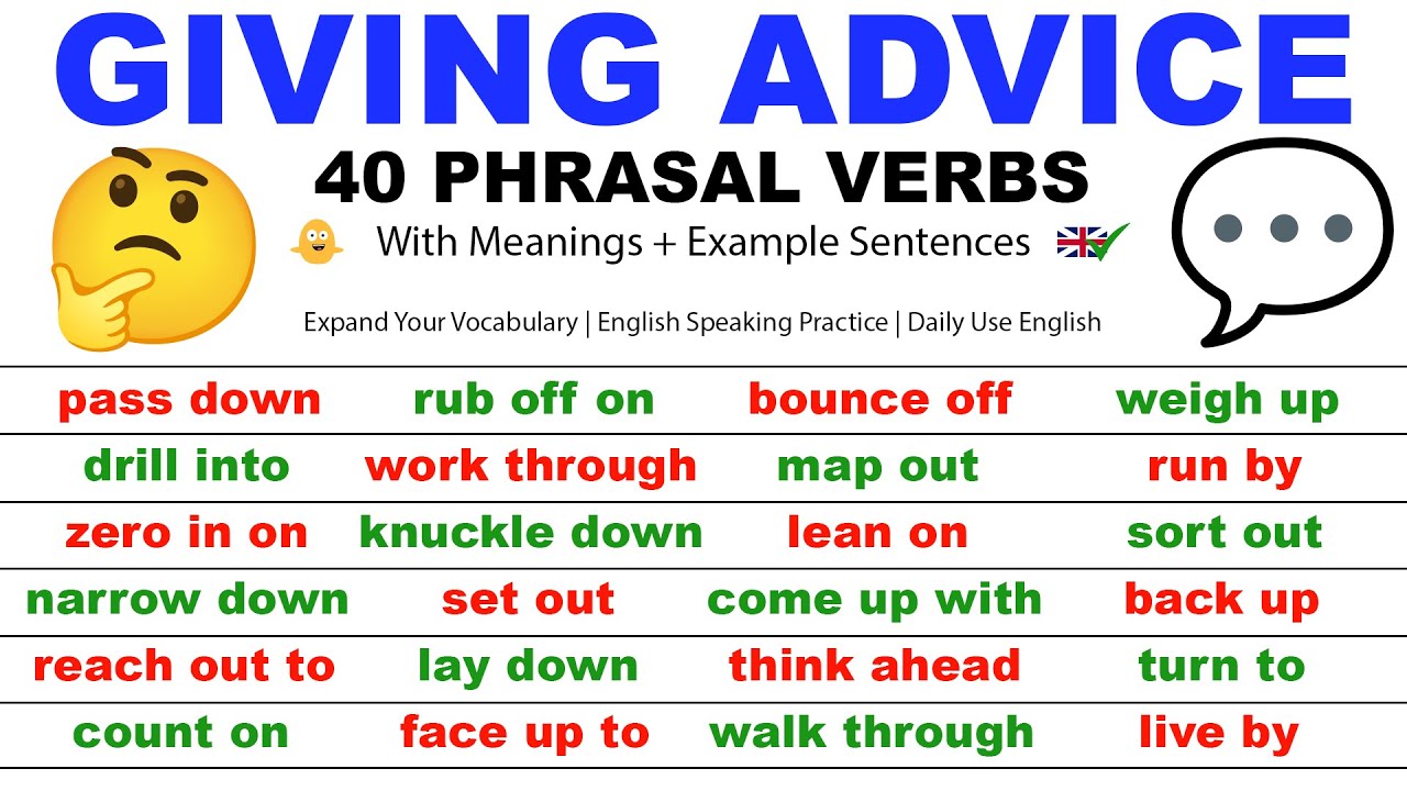 GIVING ADVICE: 40 English Phrasal Verbs You Need to Know!
