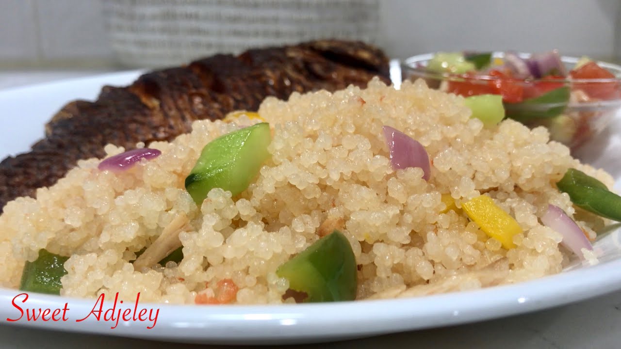 How To Make Attieke | Akyeke With Fried Tilapia From Scratch | Gluten Free Couscous Pt 2
