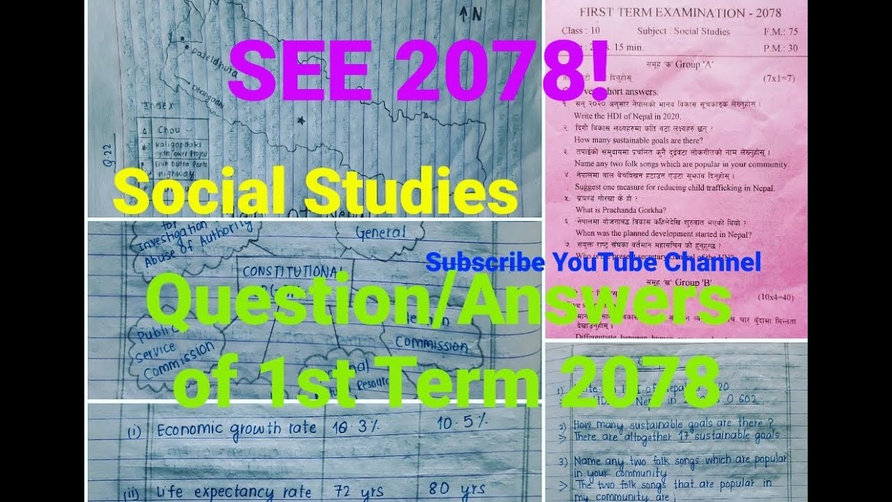 SEE 2078: Social Studies,Question/ Answers of 1st Term 2078