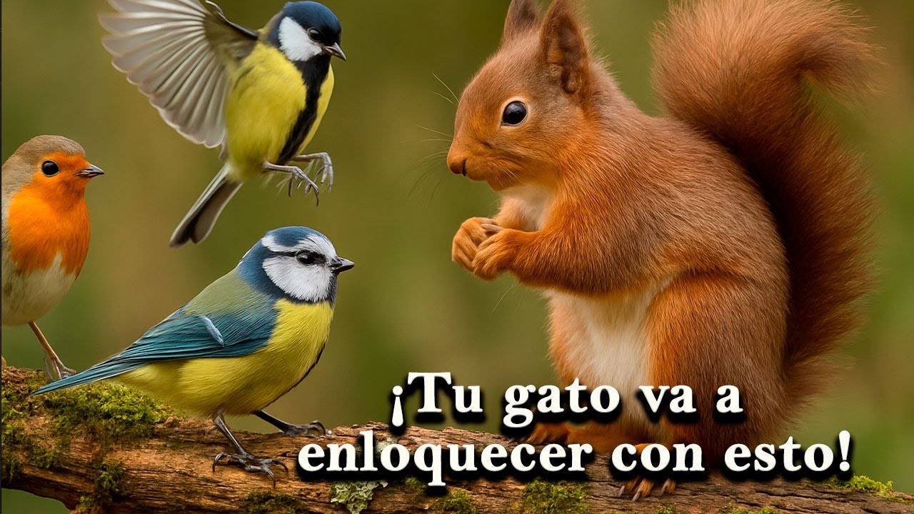Pájaros y ardillas para gatos 🐦🐿️ | Video relajante para entretener a tu mascota