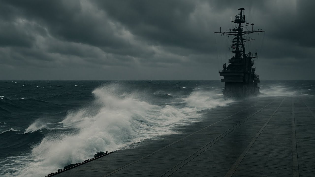 WWII Typhoon Aboard USS Intrepid | General Quarters Alarm + Ocean Storm Sounds