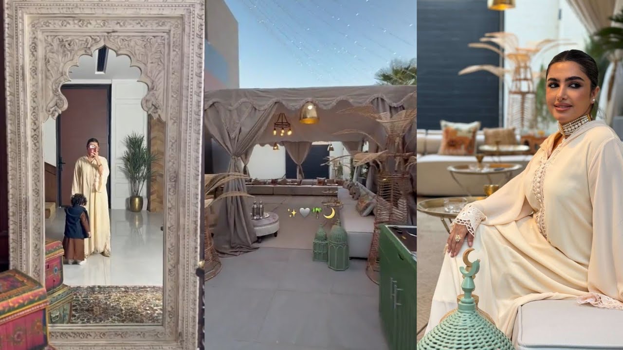 تعيش رمضان با أكبر وافخم خيمة في حوش بيتها🌙فطور وسحور على الارض🙄نجلاء الودعاني 