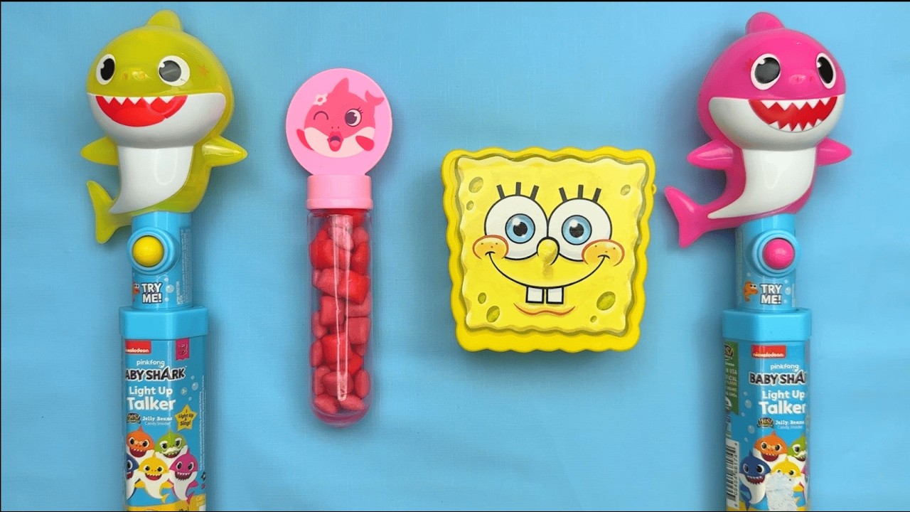 🦈💙 Baby Shark Pez Dispenser ASMR | Crinkly Candy Wrappers & Egg Surprise Opening