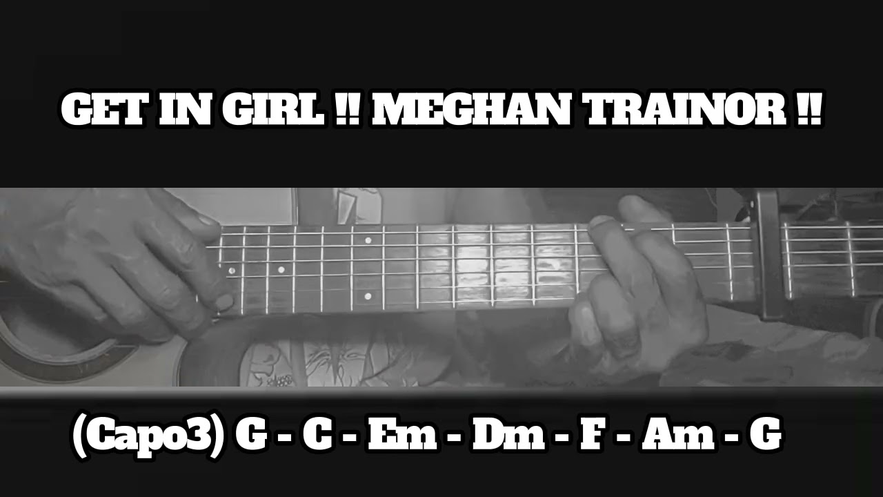 GET IN GIRL !! MEGHAN TRAINOR !! HOW TO PLAY CHORDS TUTORIAL GUITAR