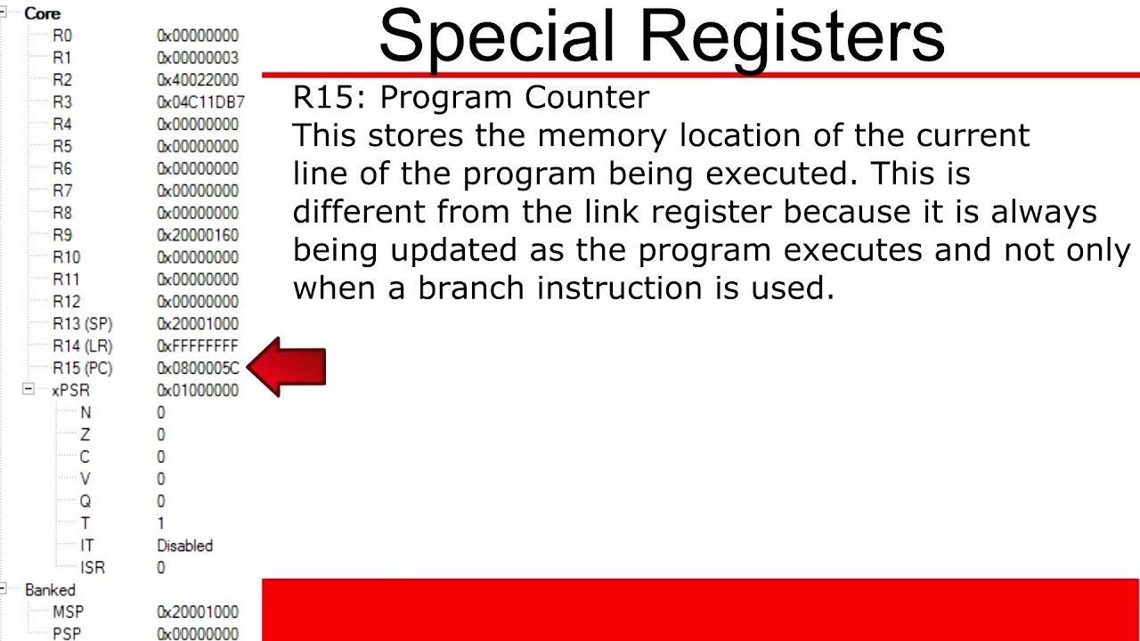 ARM Cortex M3 Tutorial 9: What are Special Registers?