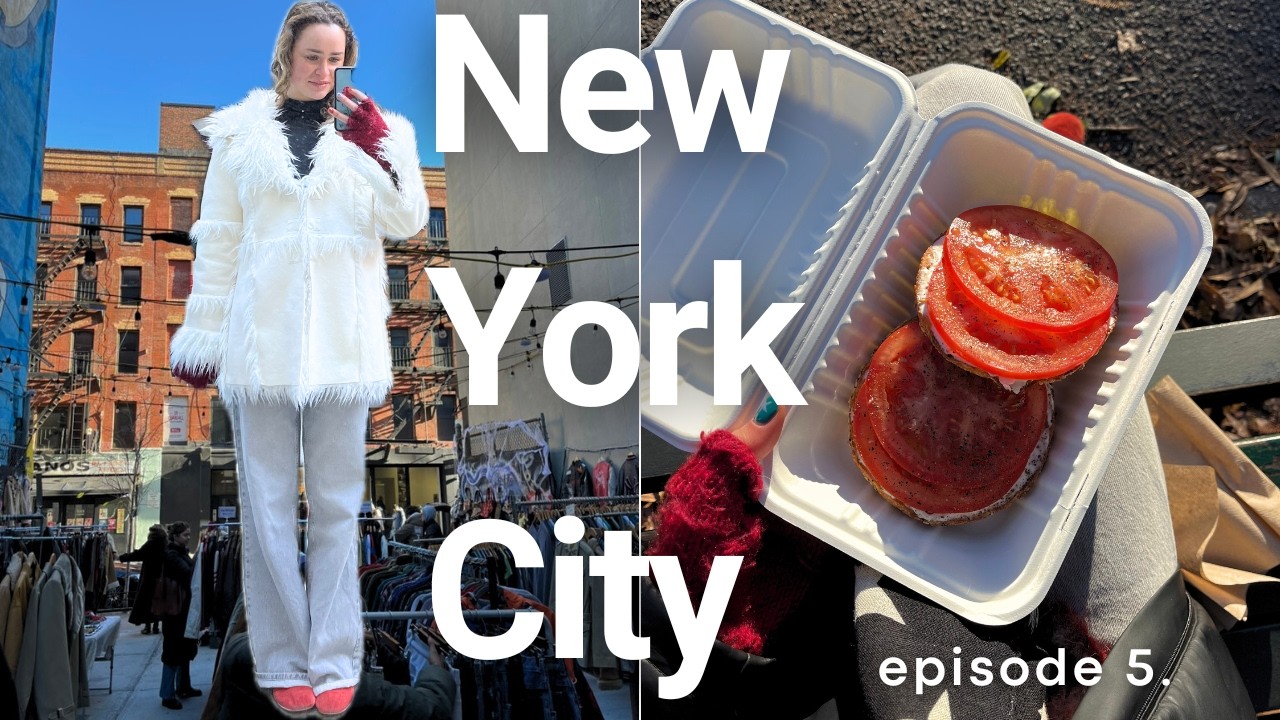 NYC vlogs 🍕🪩🌅⭐️ (ep. 5) | Apollo bagels, Blank Street Matcha, the BEST Sushi, 7th street Burger