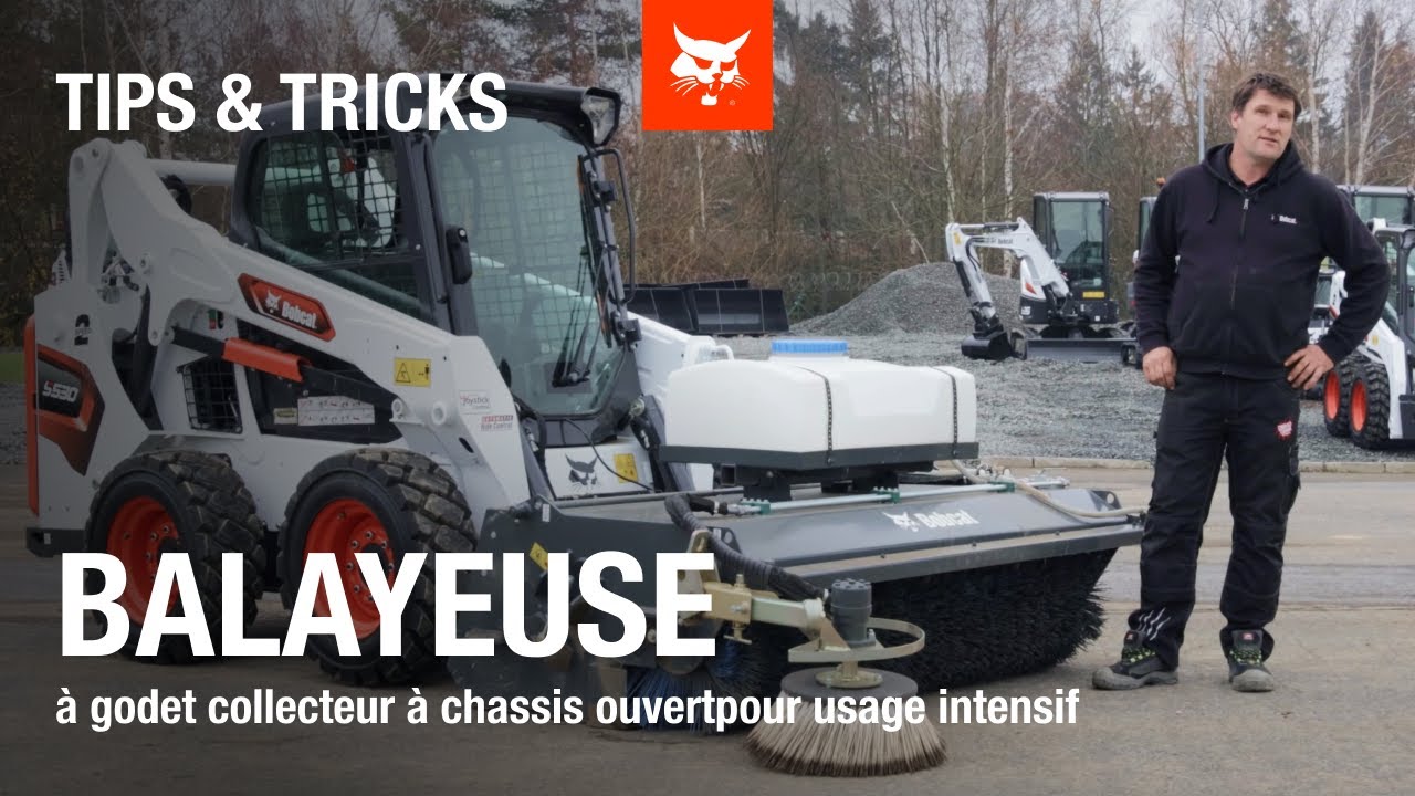 Tipps & Tricks: FR Balayeuse à godet collecteur à chassis ouvertpour usage intensif Bobcat