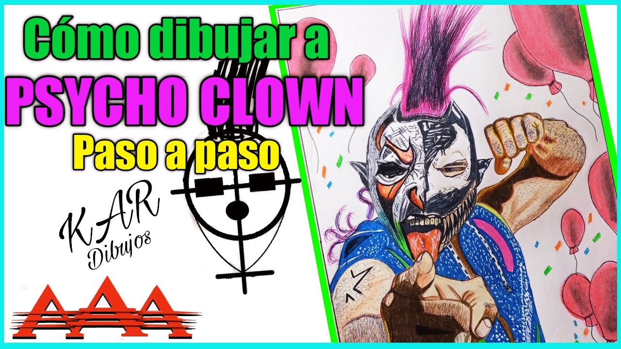 Cómo dibujar a PSYCHO CLOWN paso a paso / Drawing PSYCHO CLOWN / AAA