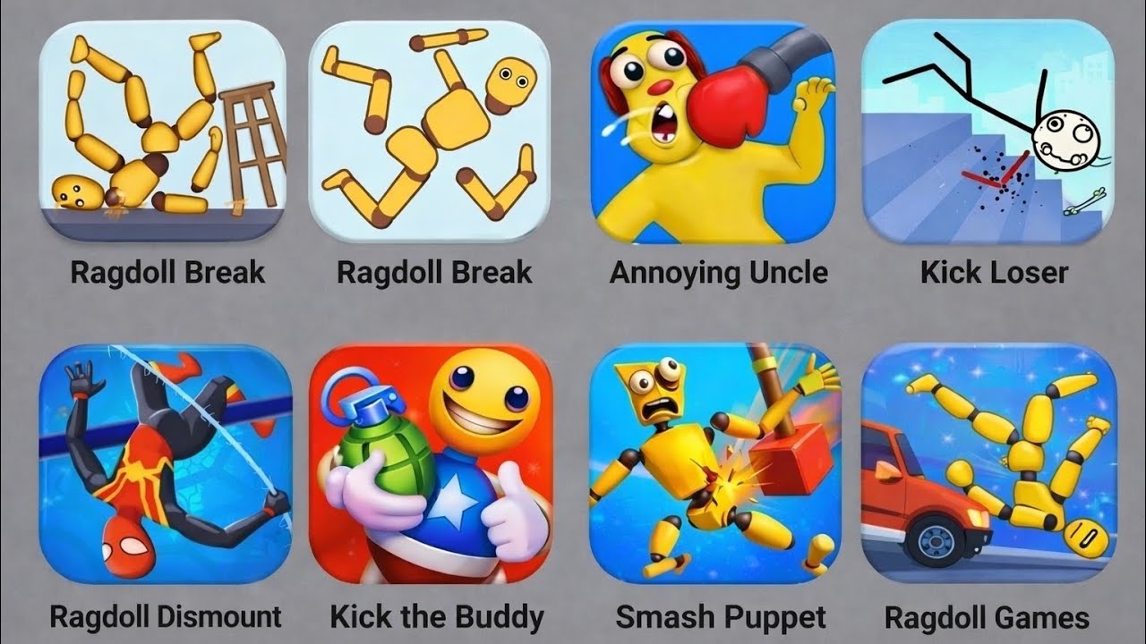 RagdollBreak,KickTheBuddy,SprinkyTransformer,SprinkySurvival,AnnoyingUnclePunch,SudwaySurfers,MyTom2