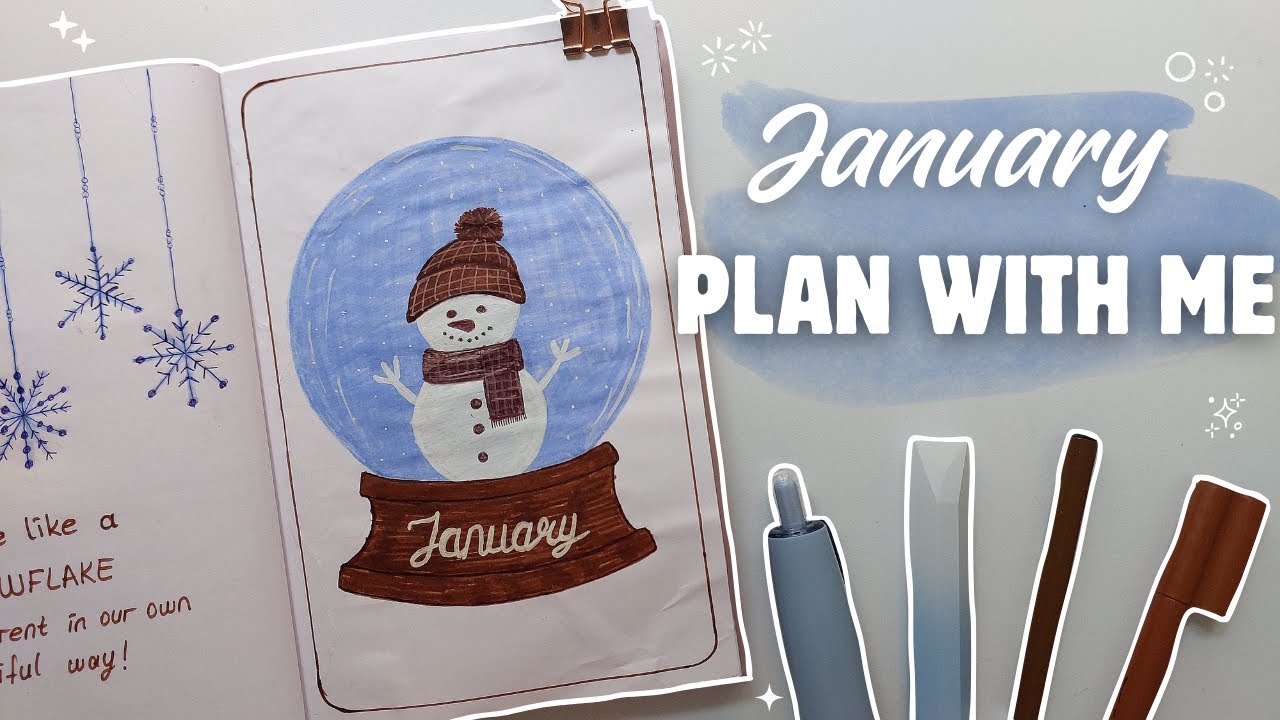 PLAN WITH ME | January Bullet Journal Set Up ❄️☃️