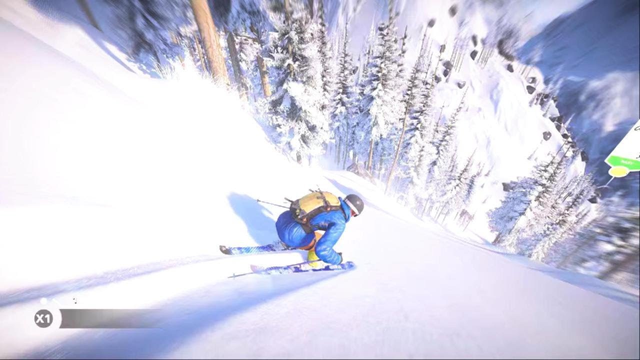 STEEP skiing through trees on PS5 at 60fps